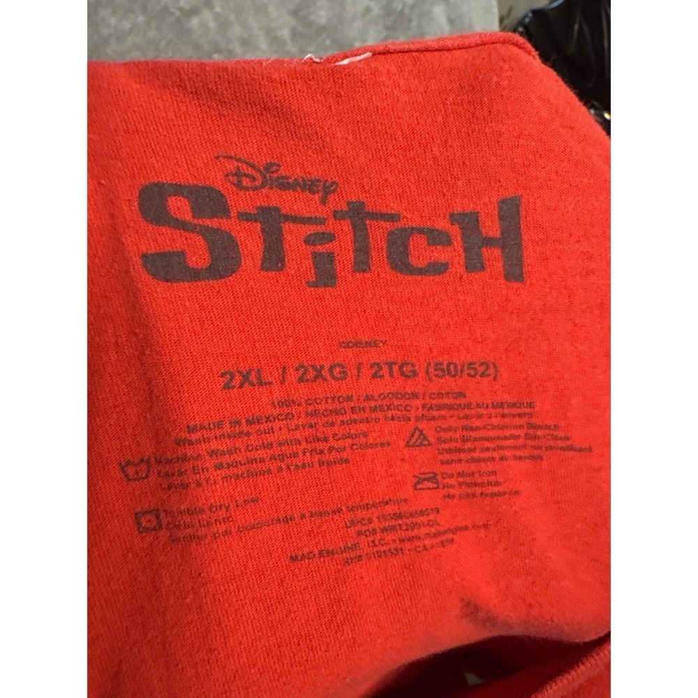 Disney Stitch Unbothered Graphic T Shirt Mens 2XL Red Lilo & Stitch Tee - Picture 4 of 7